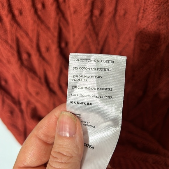 Free People Terracotta Cable Knit Midi Nicole Sweater Dress Size XS - Picture 6 of 7